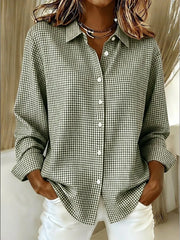 New Arrival🔥 Women's Casual Gingham Long Sleeve Button Down Shirt